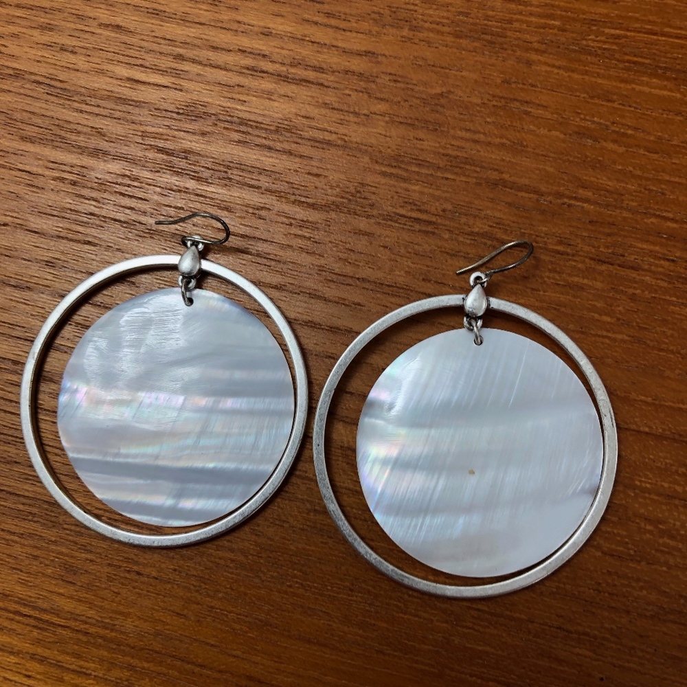 White and Silver Earrings